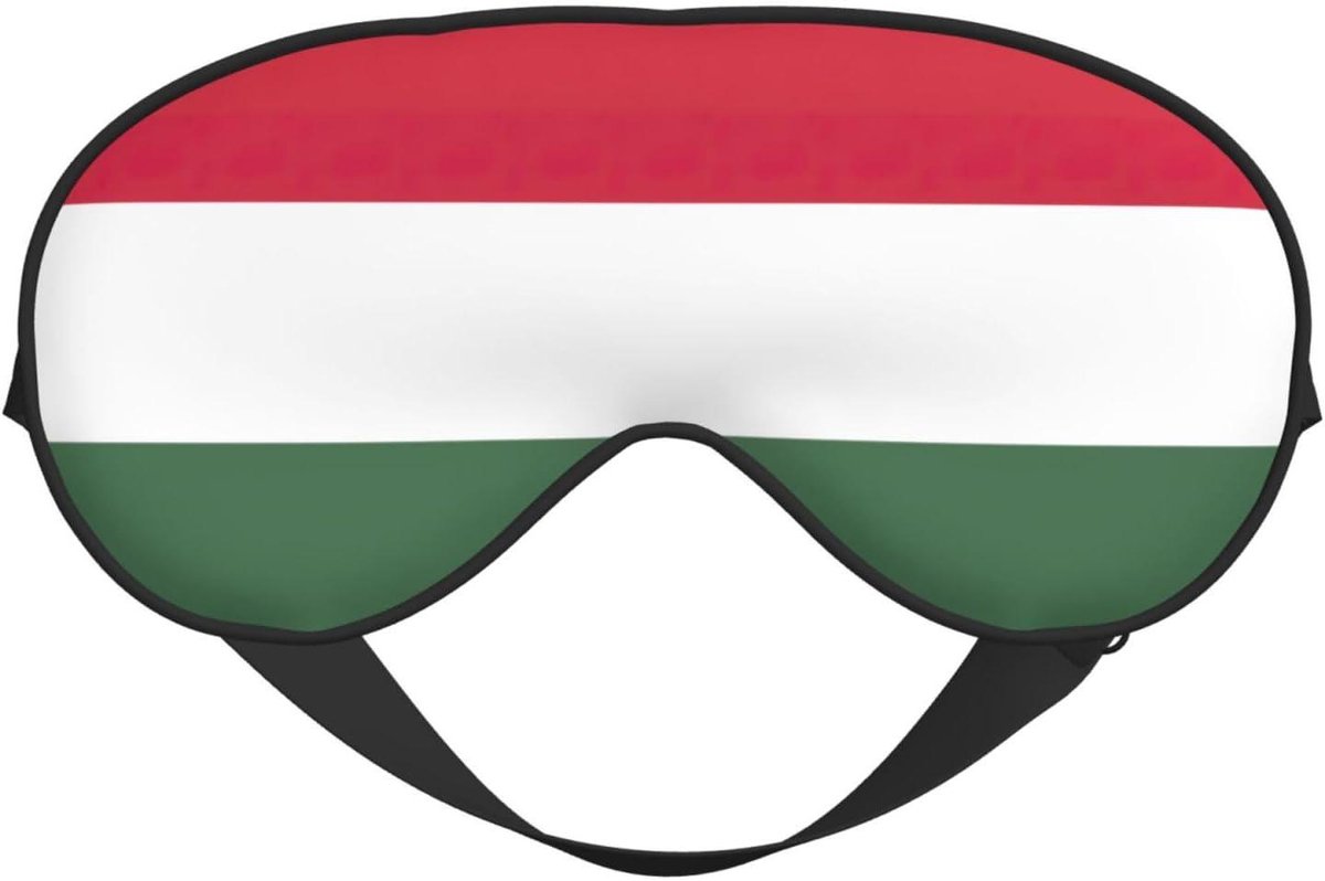 Dubbelzijdig Slaapmasker - Oogbedekking Nachtrust - Ontspannen Slapen - Totaal Lichtblokkerend - 10x20 cm - Hongarije Vlag