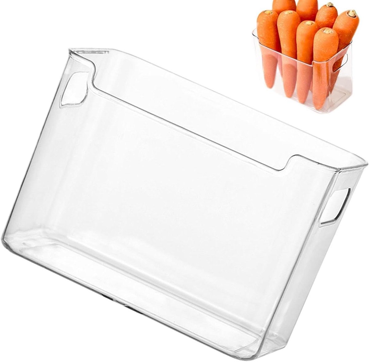Koelkast Organizers - Opbergbakken Manden - Keuken Opruimen - Doorzichtig Stapelbaar Ontwerp - 14 cm Breed - Transparant
