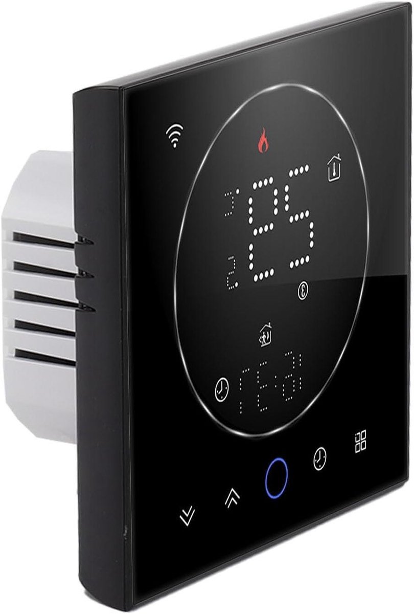 Slimme Thermostaat - Verwarmingsregelaar - Energie Besparen - Spraakbediening - 5+1+1 Programmering - Zwart