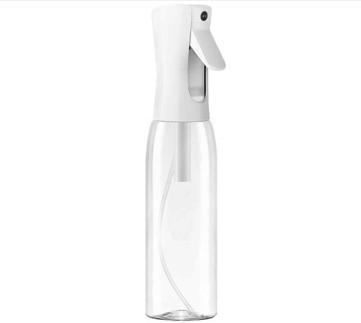 Vernevelingsfles - Herbruikbare Plastic Fles - Haarvernevelaar – Ultra Fijne Mist – Sprayfles voor Haar, Kapper & Planten- Witte Kop + Transparante Fles - 10 oz (300 ml)-1 Stuk