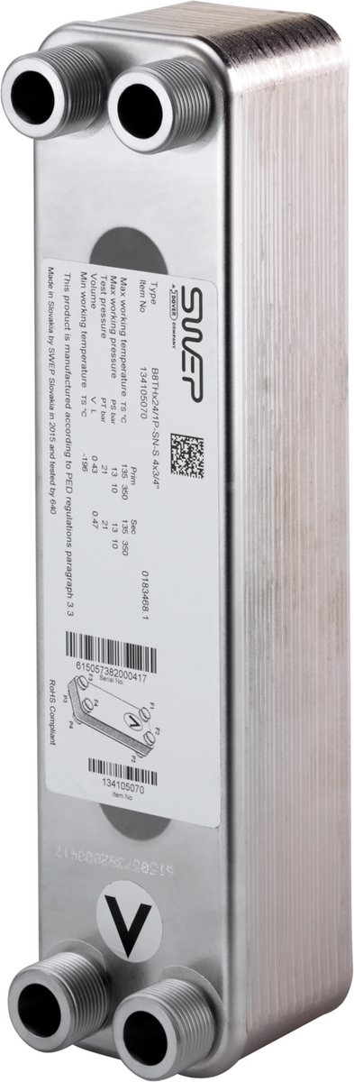 OVENTROP Warmtewisselaar voor Regudis W-HTF Vermogensbereik 1, nikkel gesoldeerd, 1341383