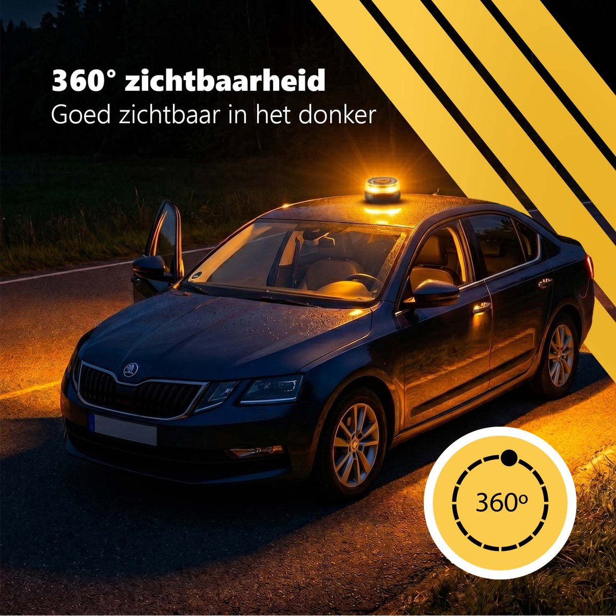 PROKING V16 alarmlicht Spanje – Magnetisch LED zwaailicht – Verplicht vanaf 2026 – Gevarendriehoek vervanger – Noodlamp auto – foto 5
