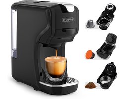 Koffiezetapparaat 3-in-1 - Espressoapparaat Padmachine - Thuis Koffie Maken - Snelle Verwarming 45s - 600 ml Watertank - Zwart