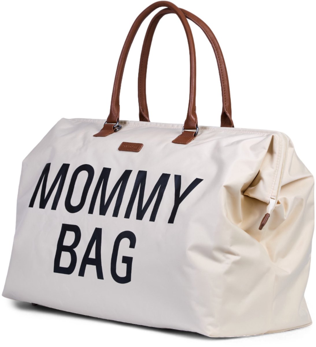 Bol.com Childhome - Mommy Bag ® Verzorgingstas - Luiertas - Ecru & Zwart - Ruim & Waterafstotend - 55x30x40cm aanbieding