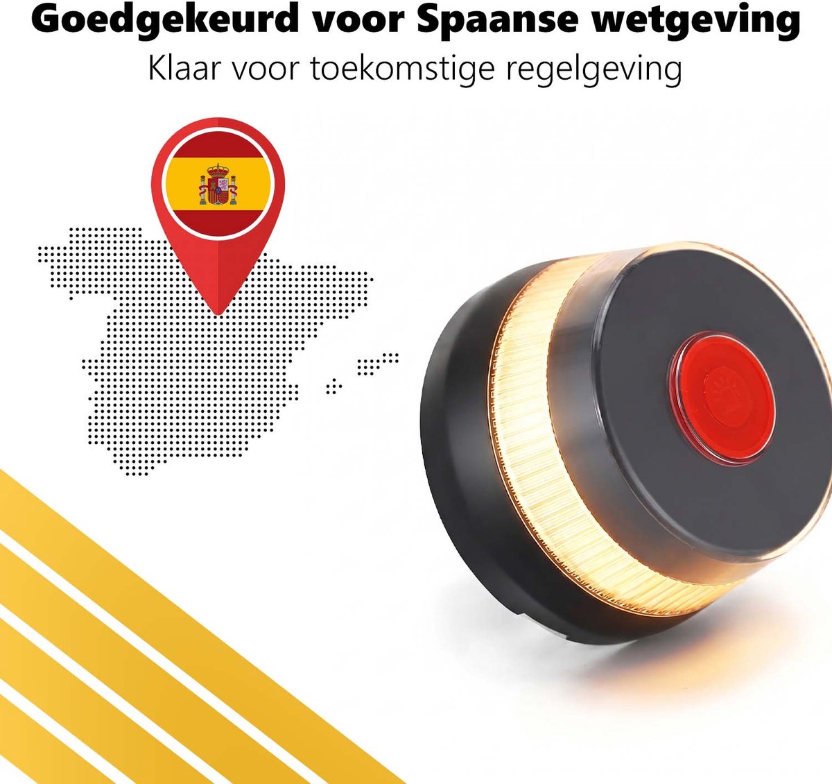 PROKING V16 alarmlicht Spanje – DGT 3.0 gecertificeerd – GPS & eSIM – Verplicht vanaf 2026 – V16 noodlamp auto – Gevarendriehoek vervanger Spanje – foto 3