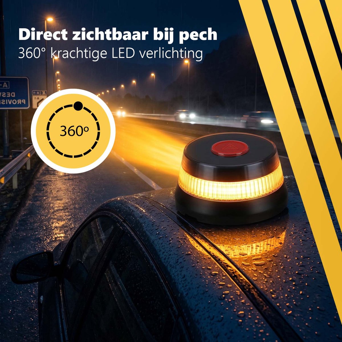 PROKING V16 alarmlicht Spanje – DGT 3.0 gecertificeerd – GPS & eSIM – Verplicht vanaf 2026 – V16 noodlamp auto – Gevarendriehoek vervanger Spanje – foto 5