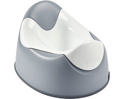 Béaba Ergonomisch Potje - Plaspotje voor de Zindelijkheidstraining vanaf 8 Maanden - Uitneembare Binnenpot om Snel te Legen - Antisliprand voor een Stabiele Stand - 3 Grepen en Draaghandvat - 28,5 x 21 x 33 cm - Grijs