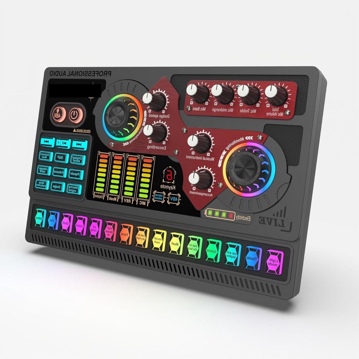 DJ Controller Mixer - Geluidskaart Vlog - Muziek Opnemen - Draagbaar Ontwerp - 1 kg - Zwart