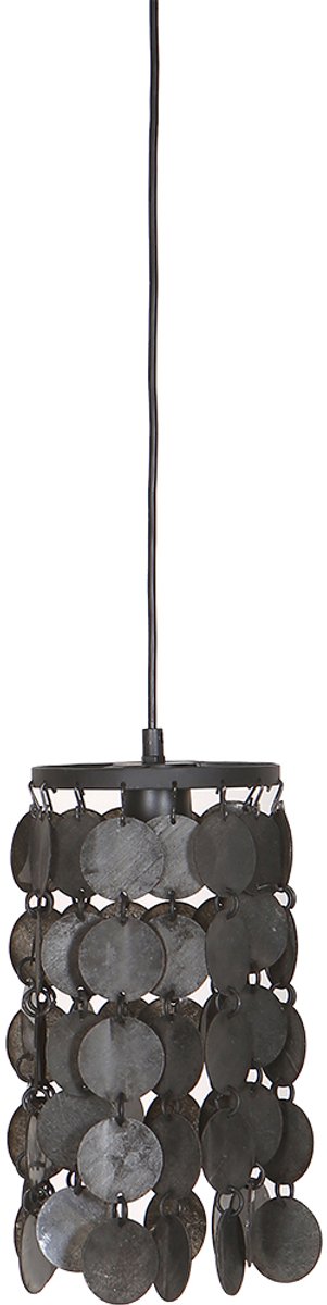 By Mooss - Hanglamp Vineer - Zwart - Ø22 cm - H32 cm - Industriële Lamp - Plafondlamp - Woonkamer - Eetkamer