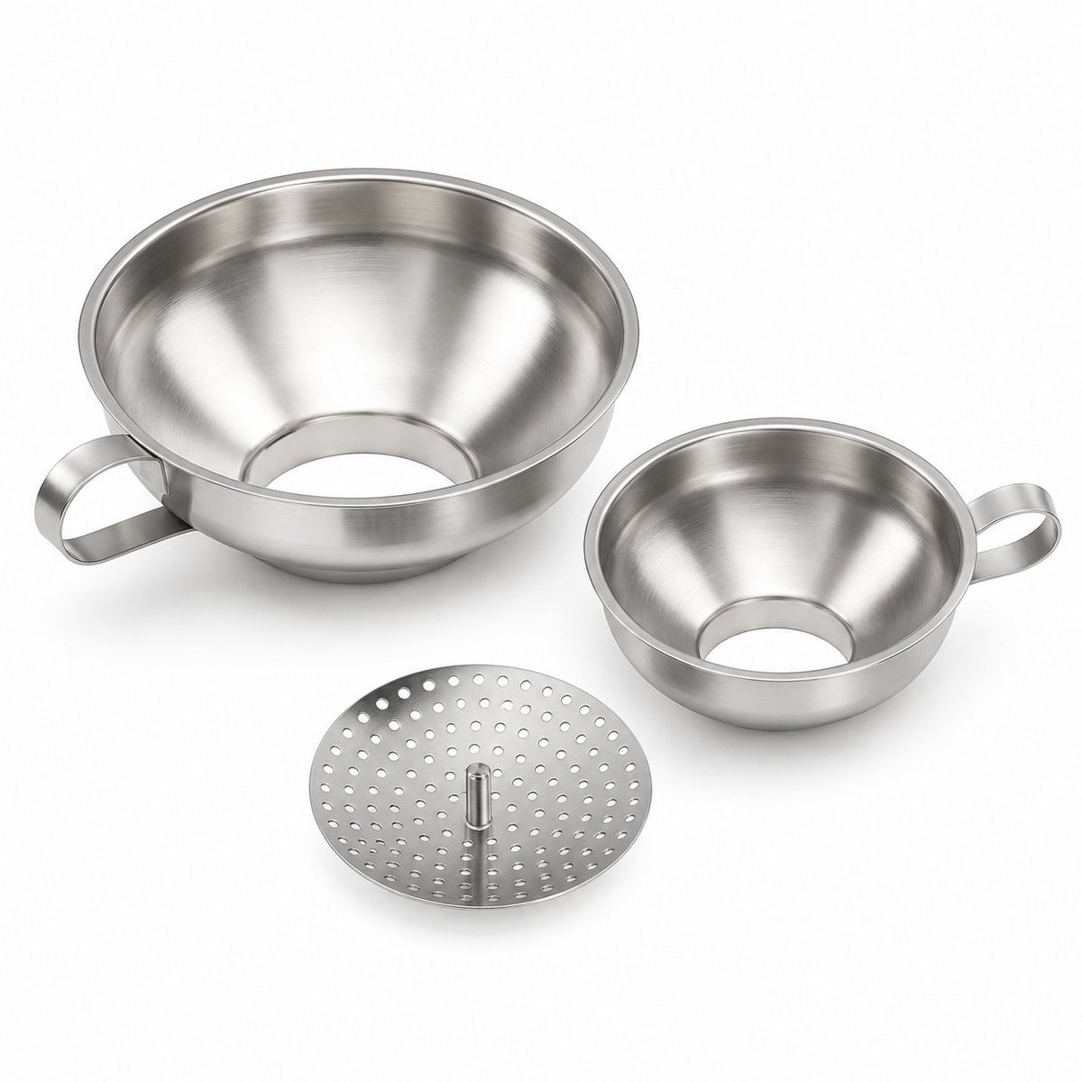 My Green Deal – RVS Trechter Set 3-delig – Roestvrijstalen Trechters met Afneembare Zeef – Duurzame Keukentrechter voor Vloeistoffen & Ingrediënten