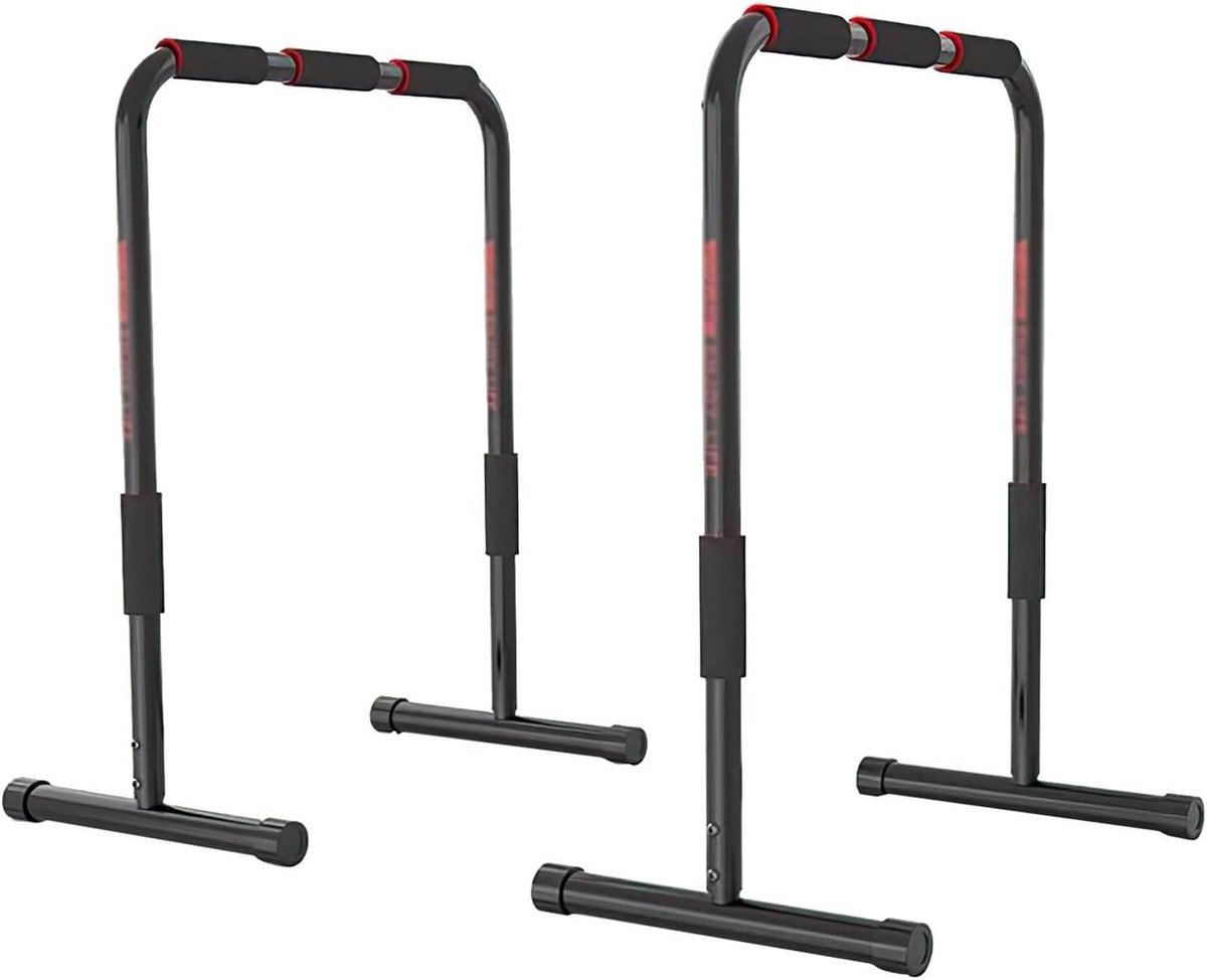 Dip Station - Krachtstation Parallellen - Thuis Krachttraining - In Hoogte Verstelbaar - 120 Kg Draagkracht - Zwart