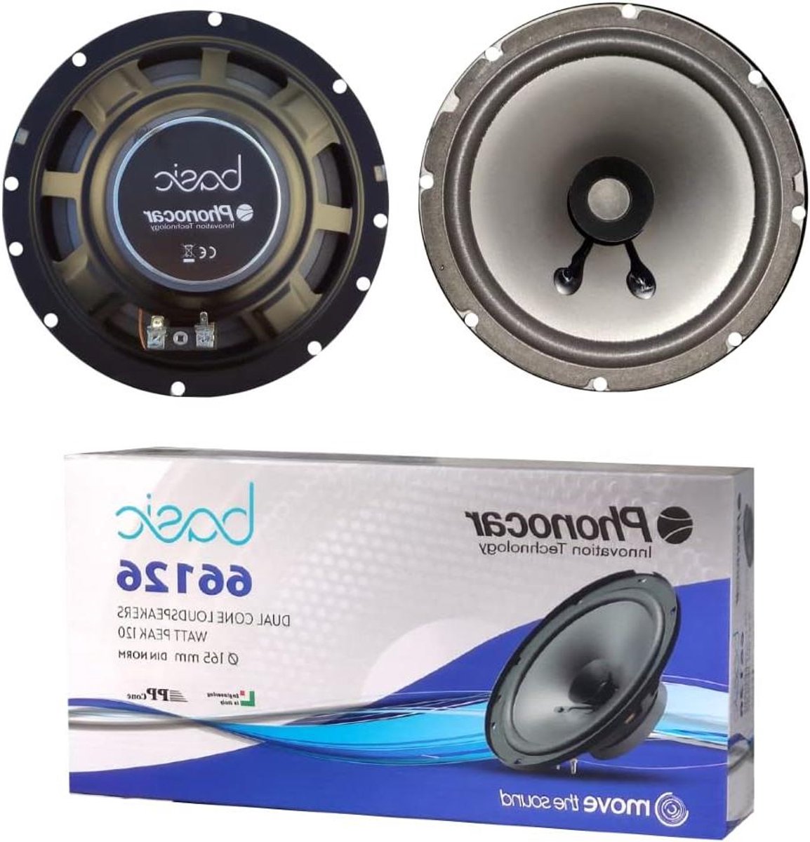 Autoluidsprekers Paar - Dubbele Cone - Muziek Luisteren - Krachtige Klank - 16.5 cm - Zwart