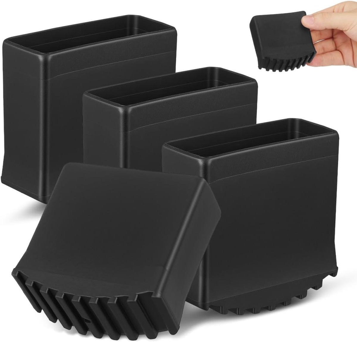 Ladder Voet Covers - Ladder Stabilisatoren - Vloer Beschermen - Anti-slip Rubber - 7x7x3.5cm - Zwart