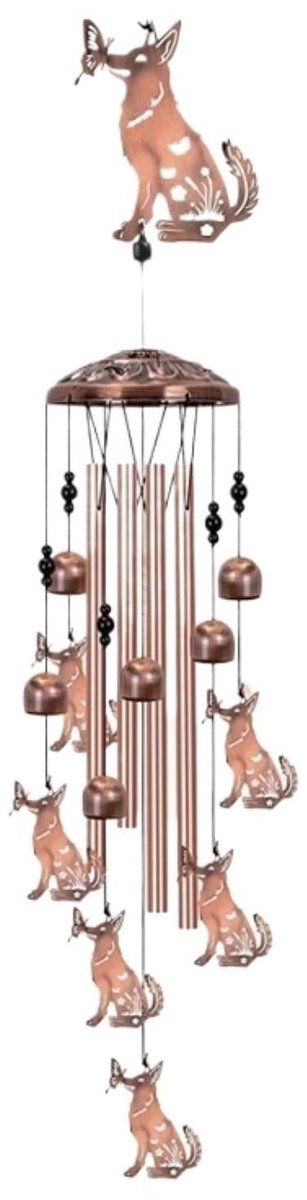 carmdering - Windgong - Metal Windgong - Buiten Windgong - Vos, roze goud, 35 inch (89 cm) - Aluminium en nylon, waterbestendig, roestvrij - Geprecies gestemd - Voor tuin, terras en balkon - Cadeau voor geluk en liefde