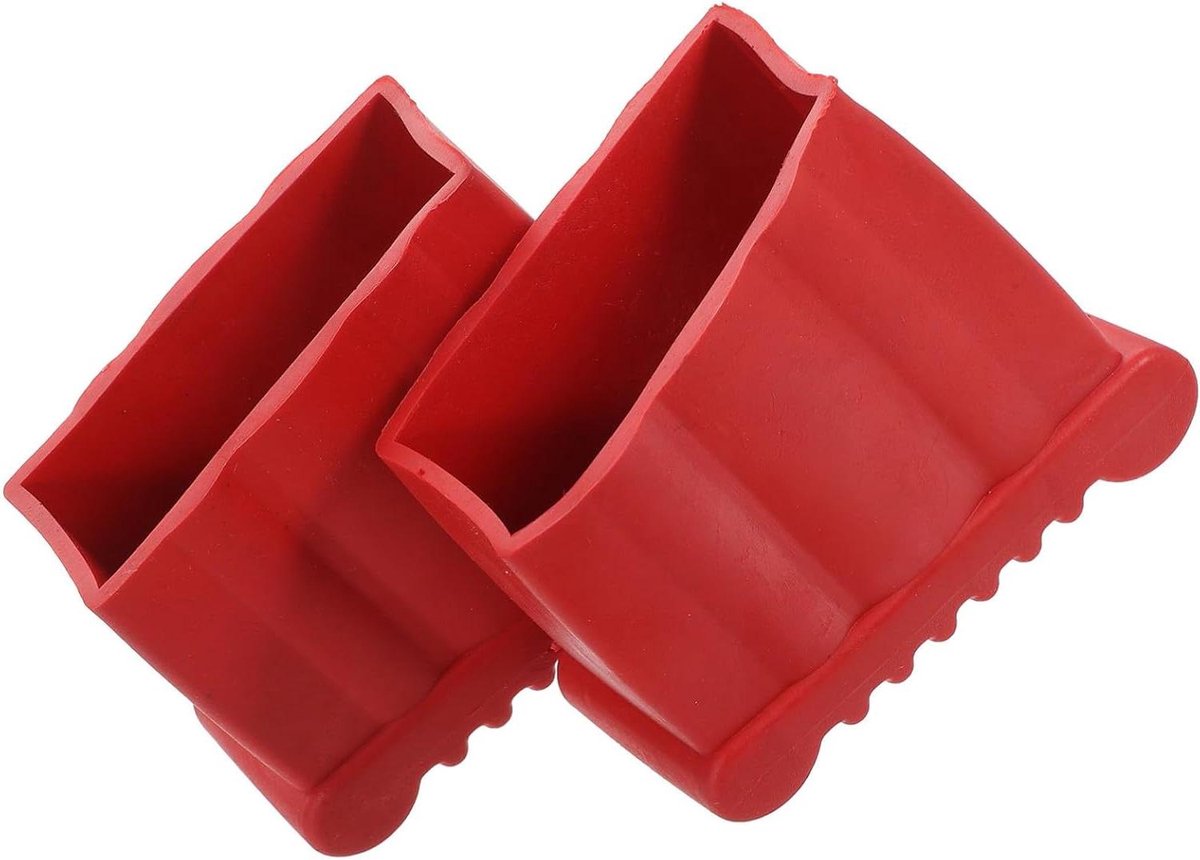 Laddervoet Beschermers - Ladderpotten Antislip - Veiliger Werken - Robuuste Rubber Constructie - 9x8.3x4cm - Rood