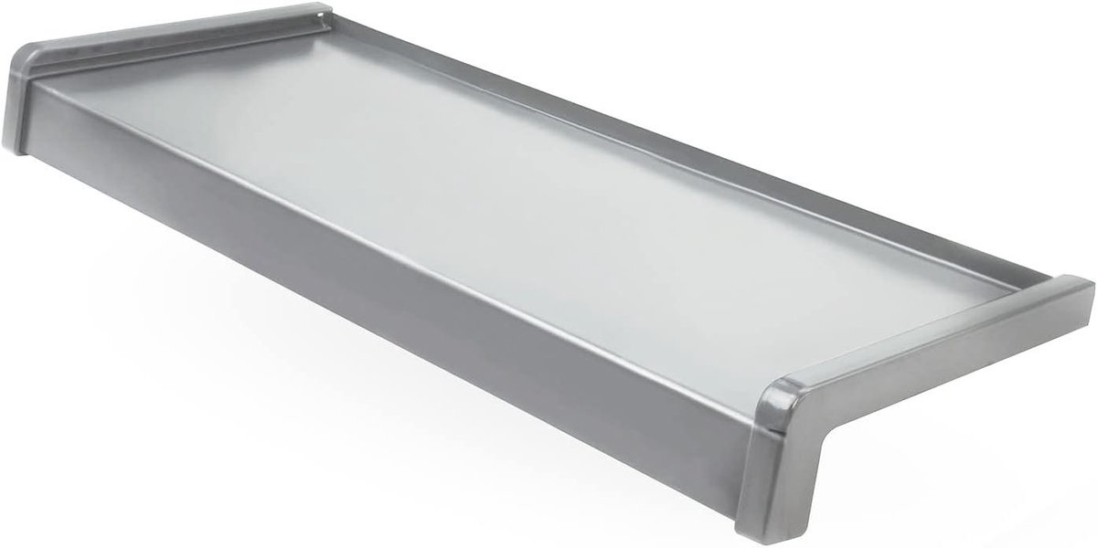 Raambank van staal - Vensterbank buiten - Decoratie plaatsen - Weerbestendig ontwerp - 50 cm diep - Zilver