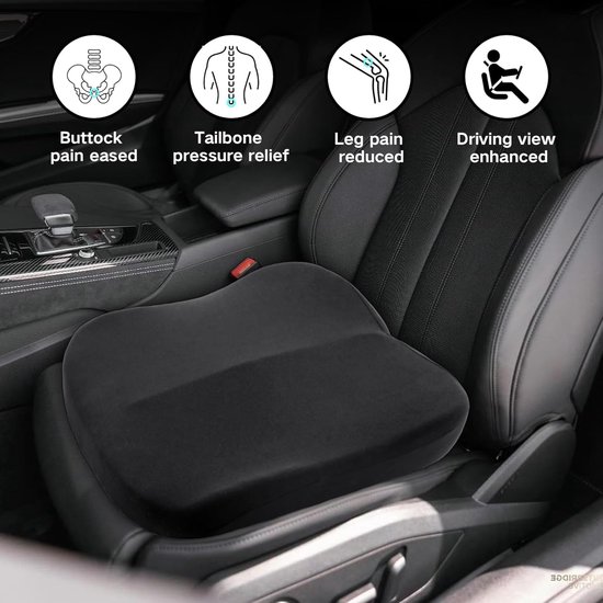 Autostoelverhoger Volwassenen - Rijstoelkussen Comfort - Verbeterd Rijzicht - Ergonomische Houdingsondersteuning - Specifiek Model - Normal — afbeelding 4