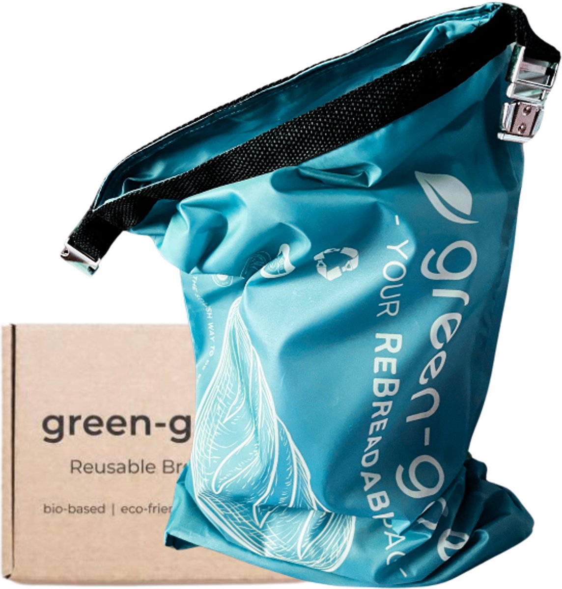 green-goose® Herbruikbare Broodzak XL (42x33cm) - Gemaakt van 100% Gerecyclede PET Flessen - Broodzakken voor Zelfgemaakt Brood - Diepvriesbestendig - Wasmachine Wasbaar