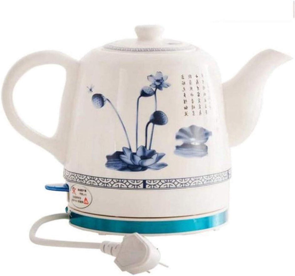 Elektrische Waterkoker - Theepot Samovar - Snel Water Koken - Keramisch Hittebehoud - 1 Liter - Wit
