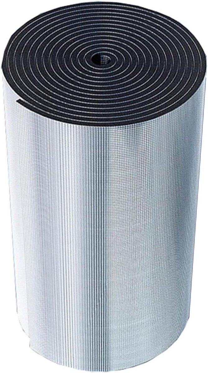 Isolatierol Aluminiumfolie - Warmtefolie Geluidsisolatie - Energie Besparen - Zelfklevend 5mm Dik - 1x2 Meter - Zilverkleurig