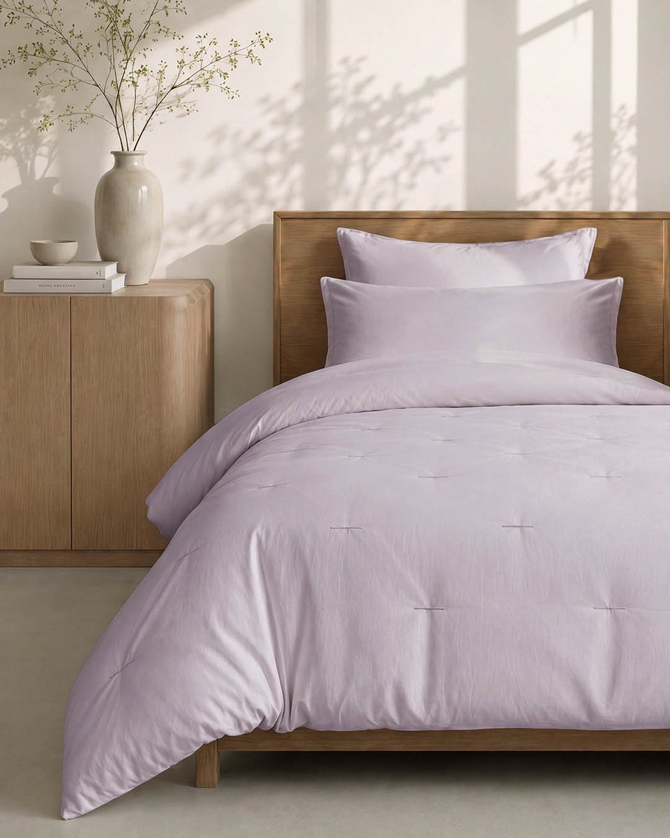 HOOMstyle Wasbaar dekbed zonder overtrek - 140x220 1 persoons met 1 kussensloop - Orchidee Lila