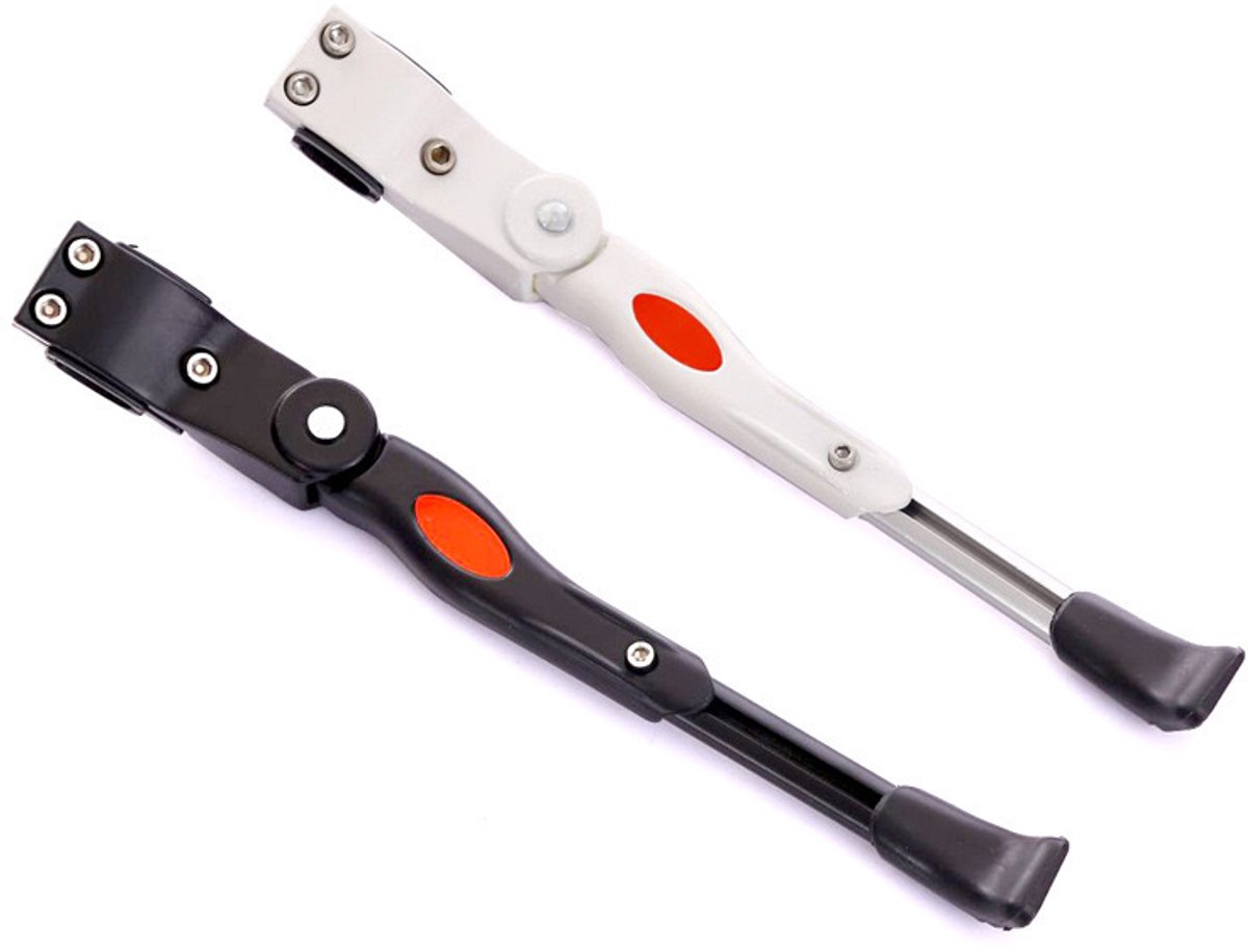 2 stuks - Fiets aluminium beensteun, pasvormige beensteun voor mountainbikes, universaal voor 22-27.5 inch, inclusief montagegereedschap (zwart + wit)