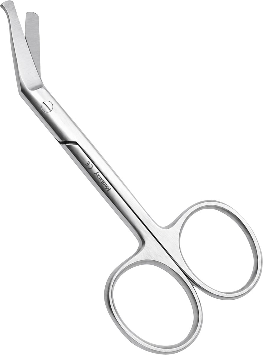 MEDLUXY® - Stoma Schaar 11 cm RVS - Gebogen Precisieschaar voor Stomaplakken & Stomamateriaal