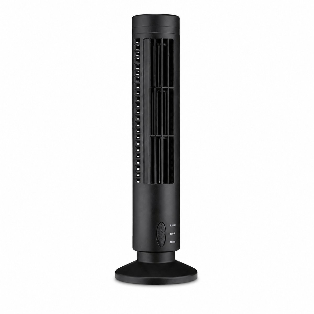 ITRONIQ Draadloze Torenventilator USB Oplaadbaar - Stille Mini Ventilator Met Wandmontage - 3 Snelheden - 2000mAh - Zwart