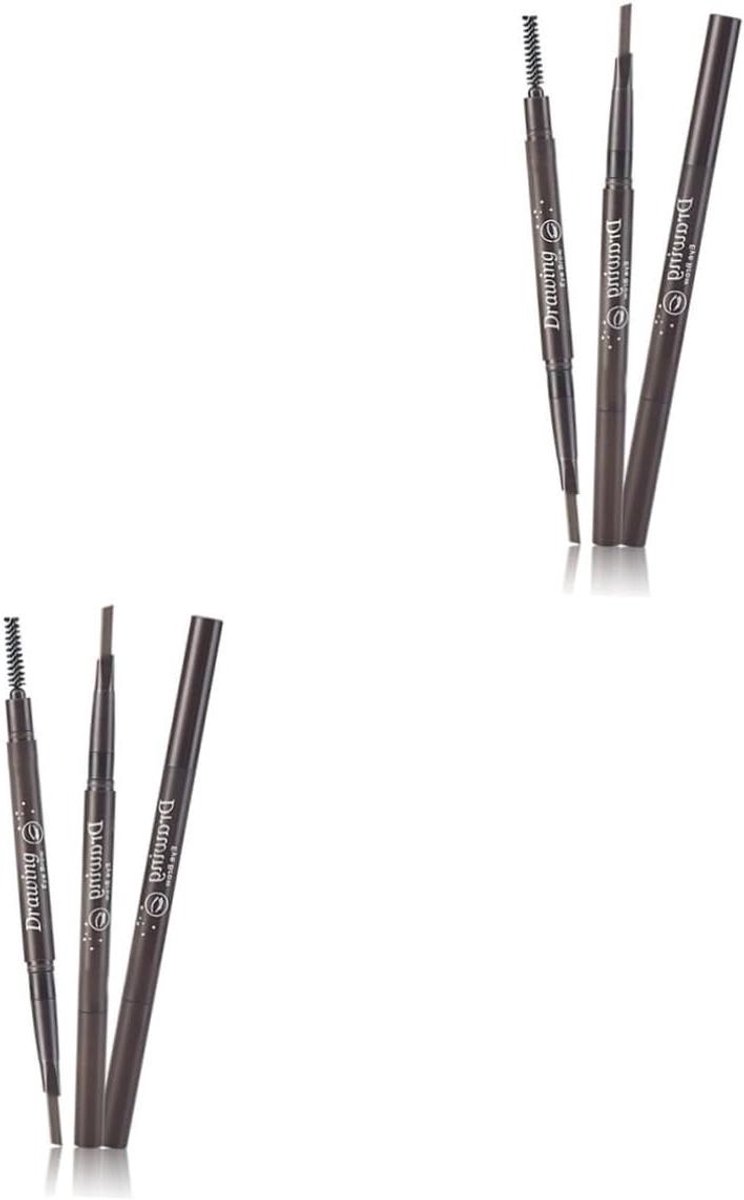 Wenkbrauw Potlood - Make-up Pen - Make-up Aanbrengen - 2-in-1 Ontwerp - 2 Stuks - Licht Koffie