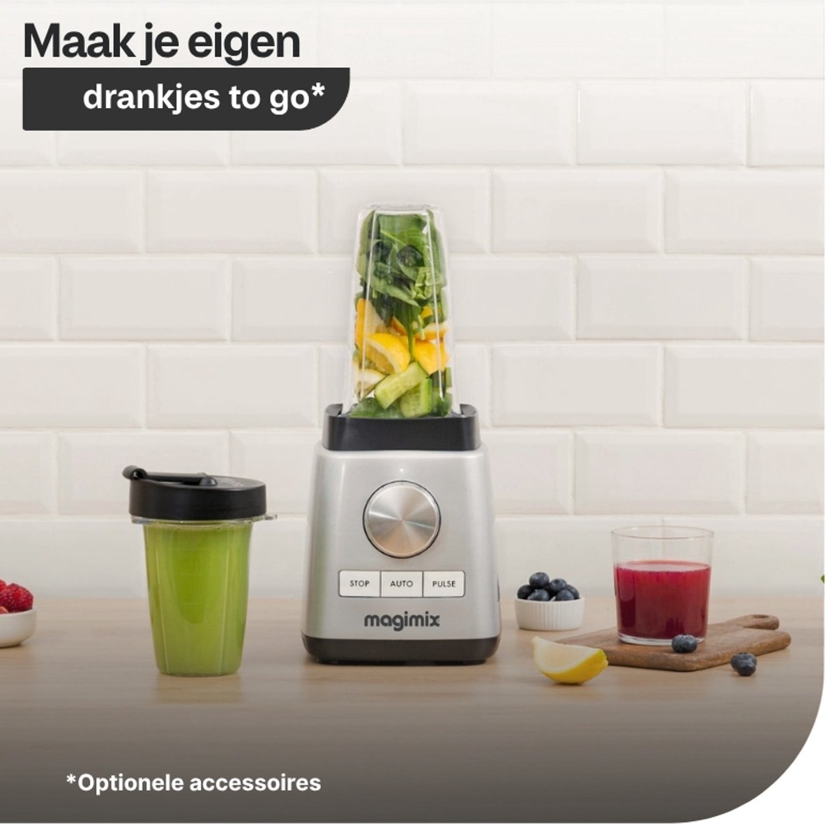 Magimix Blender Power 3 - Smoothie Maker - 1,2 Liter - Ice Crusher - Mat Chroom – foto 5