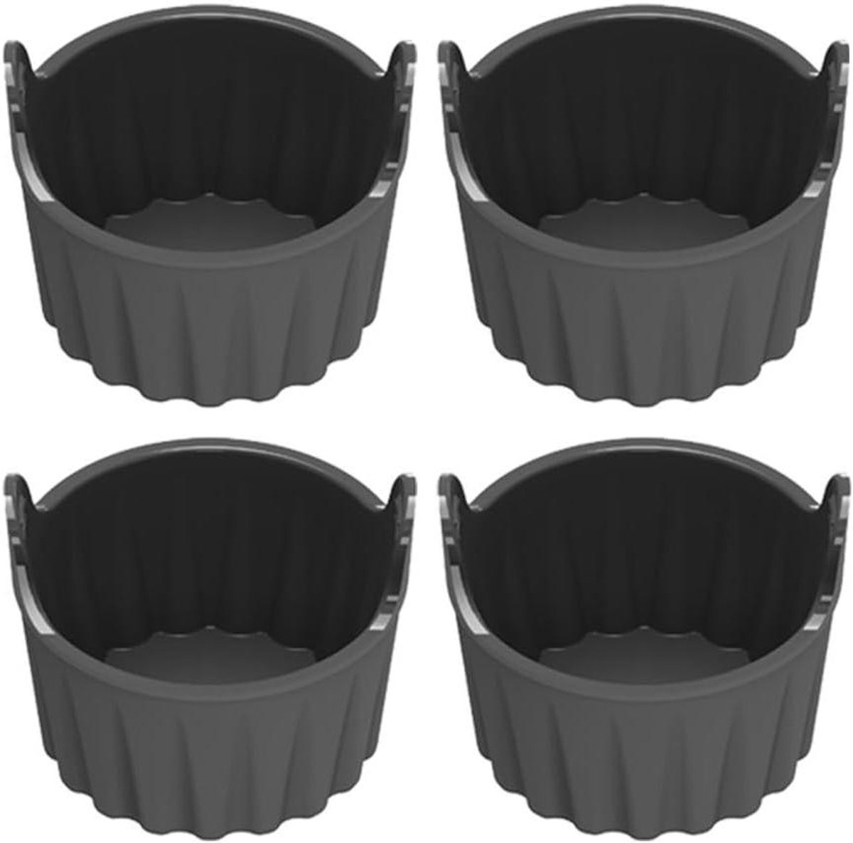 4 siliconen hardkookcups, Geschikt voor airfryers en bakvormen.