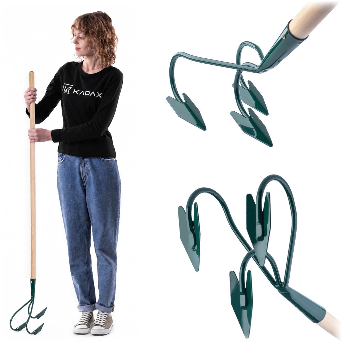 KADAX bebouwer, tuinklauw, tuinhak voor het losmaken van de grond, cultivator voor tuin, m