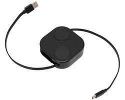 Retractable USB Quick Charge Cable, Cable Cases Short Retractable USB C Cable, 3 in 1 5A PD Multi USB Cable with Phone Holder IP Type C Micro-USB Port 3.3 Ft