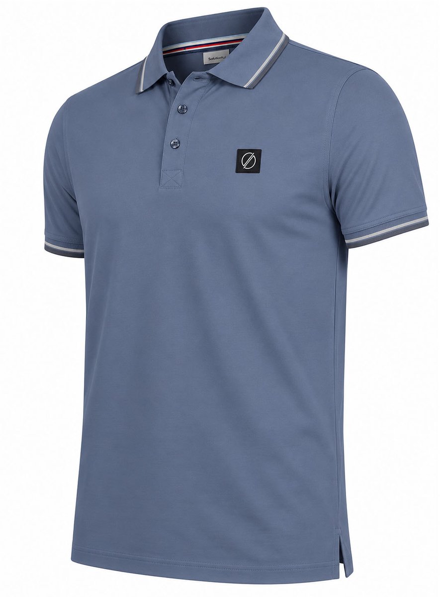 Solution - Heren Polo SS Flow - Blauw - Maat M