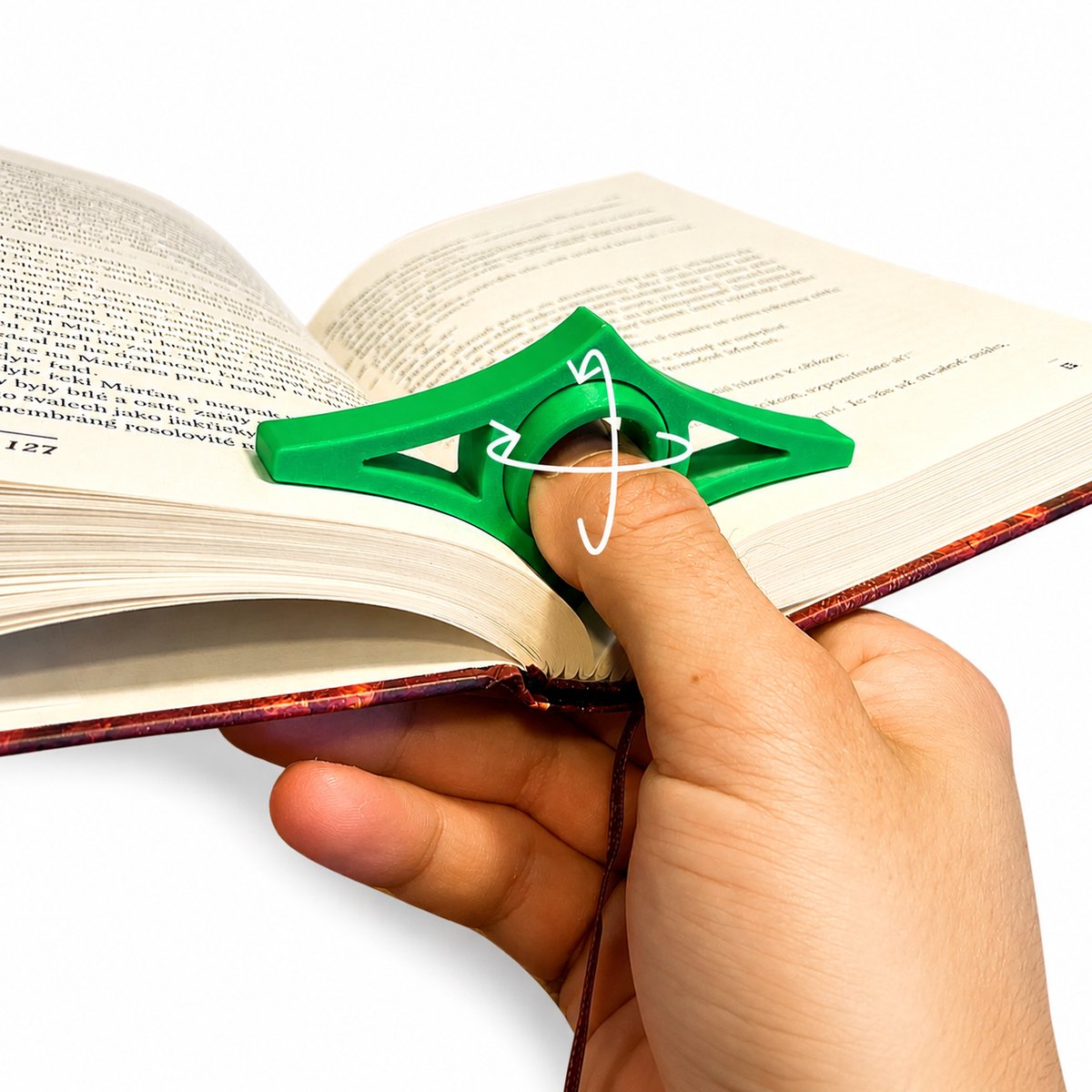 Boekpaginahouder - Boekhouder Voor Éénhandig Lezen - Duimring Leeshulp 25 Mm - Paginahouder Voor Boeken - Ergonomische Leesaccessoire - Handsfree Lezen - Comfortabel Lezen - Voor Romans Studieboeken Paperbacks En E-Readers - Groen