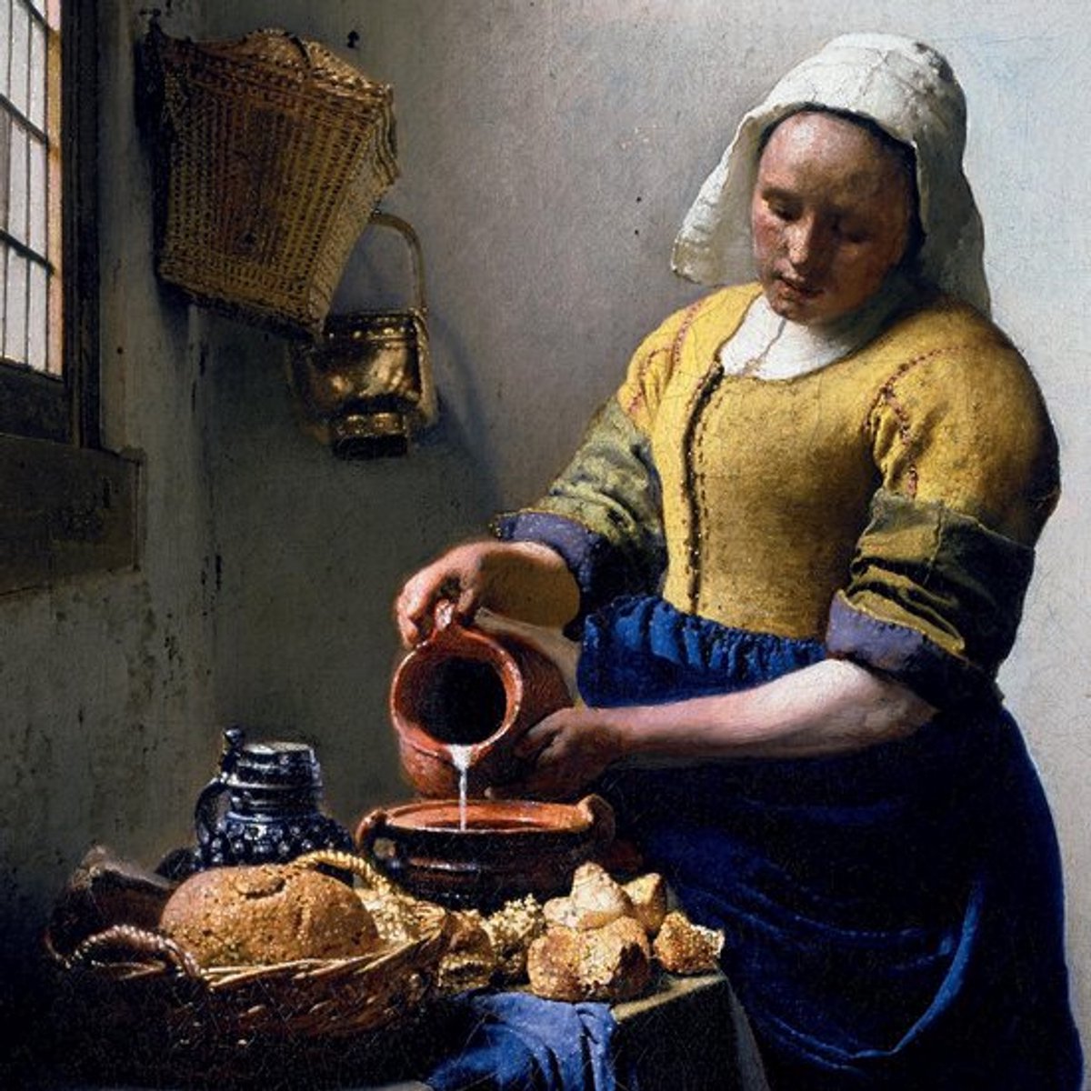 Het Melkmeisje Diamond Painting 40x50 cm – Compleet Pakket - Ronde Steentjes – Johannes Vermeer - Diamond Painting by Wietske