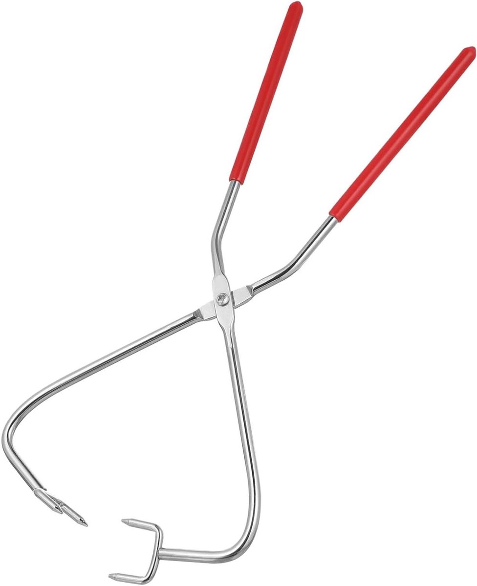 Klei Tang - Glazuur Tang Keramiek - Ambachtelijk Werk - Hittebestendig Rubber - 30 cm - Zilver