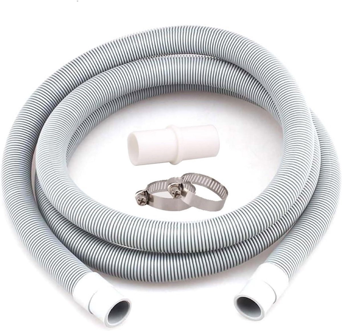 Afvoerslang Set - Wasmachine Verlenger - Water Afvoeren - Universele Pasvorm - 2 Meter - Grijs
