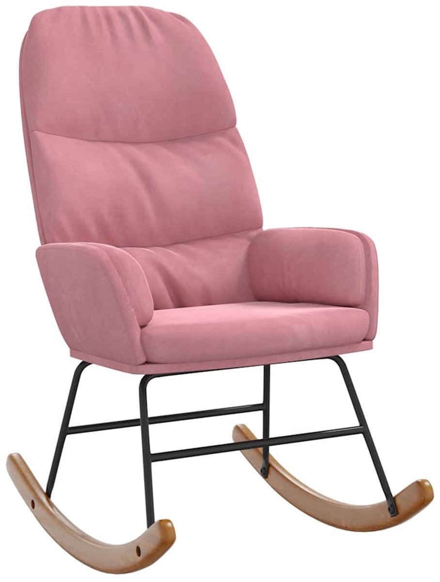 vidaXL - Schommelstoel - fluweel - roze