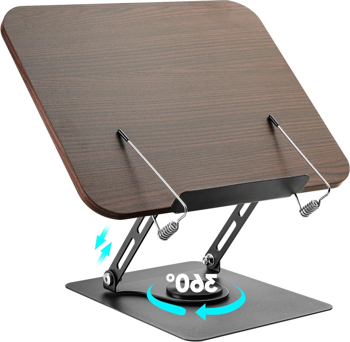 Leesstandaard Boek - Boekhouder - Ergonomisch Lezen - 360 Graden Draaibaar - 30 cm Hoog - Bruin