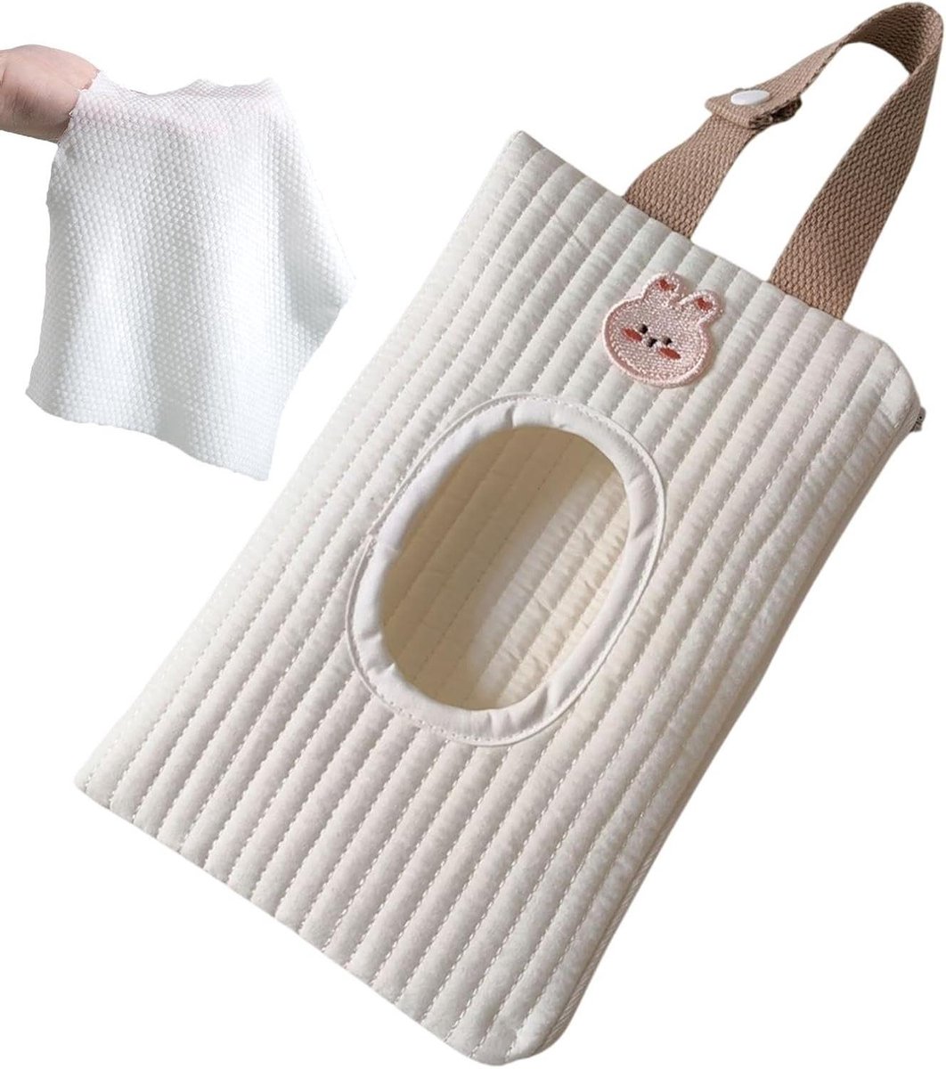 Reisdoekjes etui - Navulbare doekjes - Onderweg hygiëne - Stofdichte dispenser - 23 x 15 cm - A