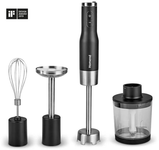 Homend Artfood 1925H - Staafmixer Set Zwart - 800W - Hakmolen 500 ml - Mixbeker 1000 ml - Garde & Aardappelstamper van Karaca — afbeelding 2