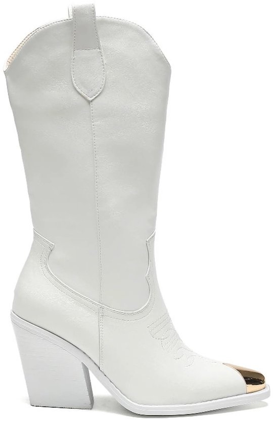 Smile Favorites® Dames Cowboylaarzen - Wit - Imitatieleer - Maat 41