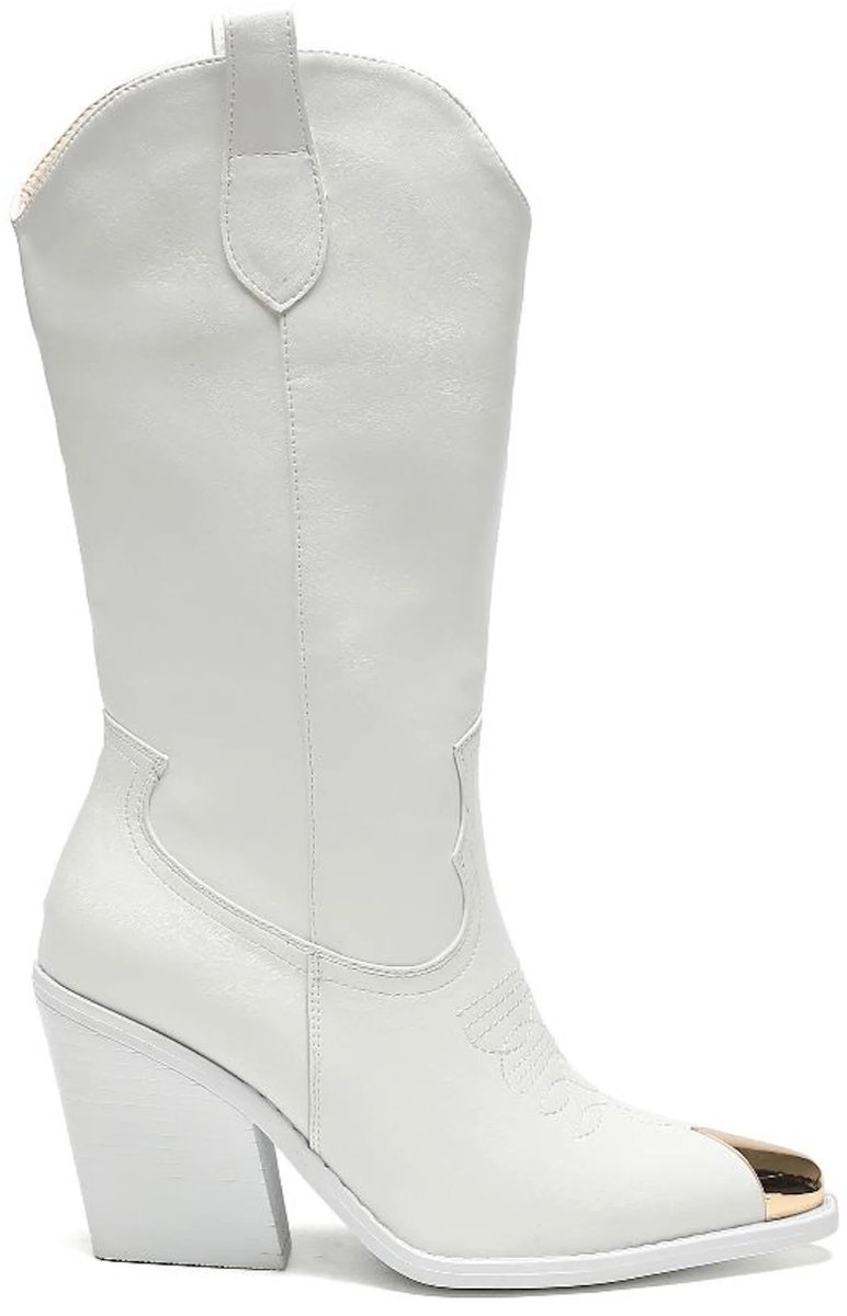 Smile Favorites® Dames Cowboylaarzen - Wit - Imitatieleer - Maat 41