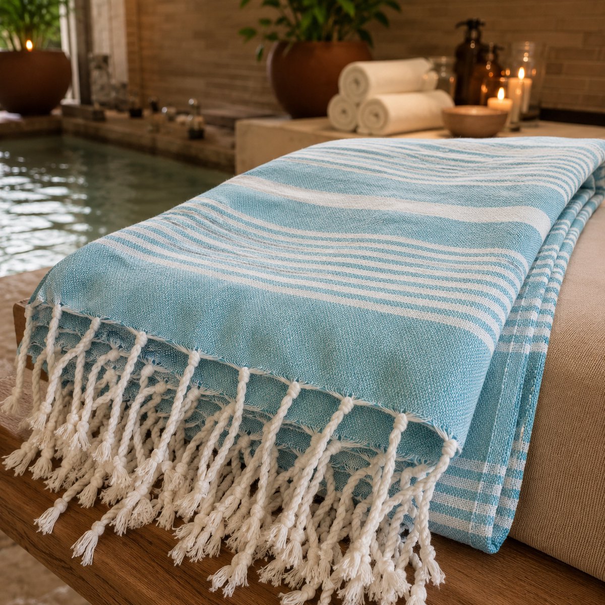100% Katoenen Katya Hamamdoek – Turkse Handdoek & Strandlaken – Voor Sauna, Spa en Wellness