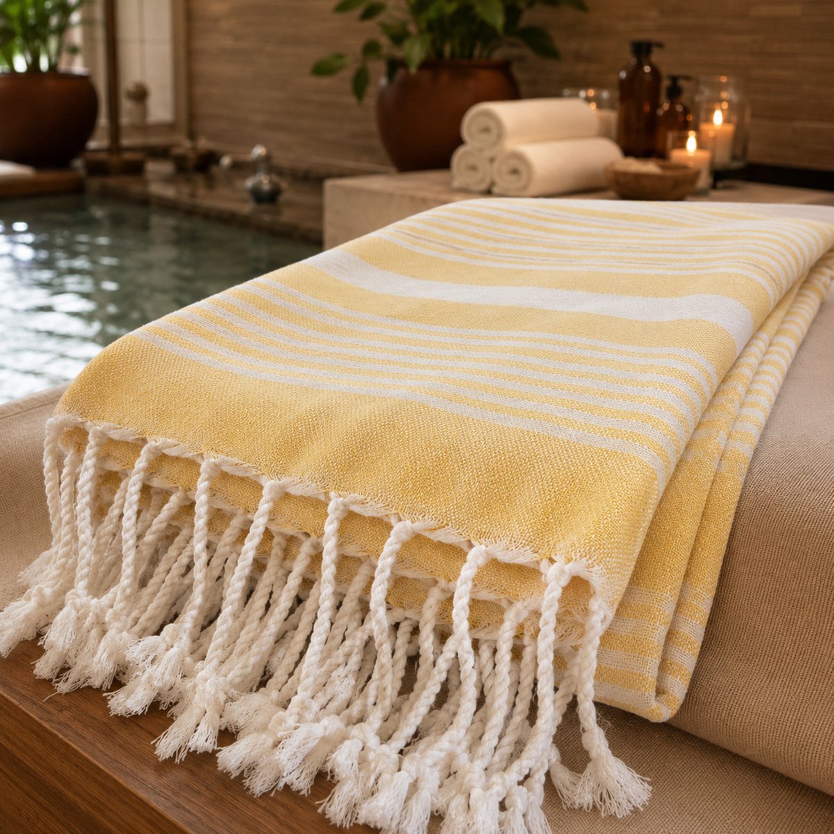 100% Katoenen Katya Hamamdoek – Turkse Handdoek & Strandlaken – Voor Sauna, Spa en Wellness