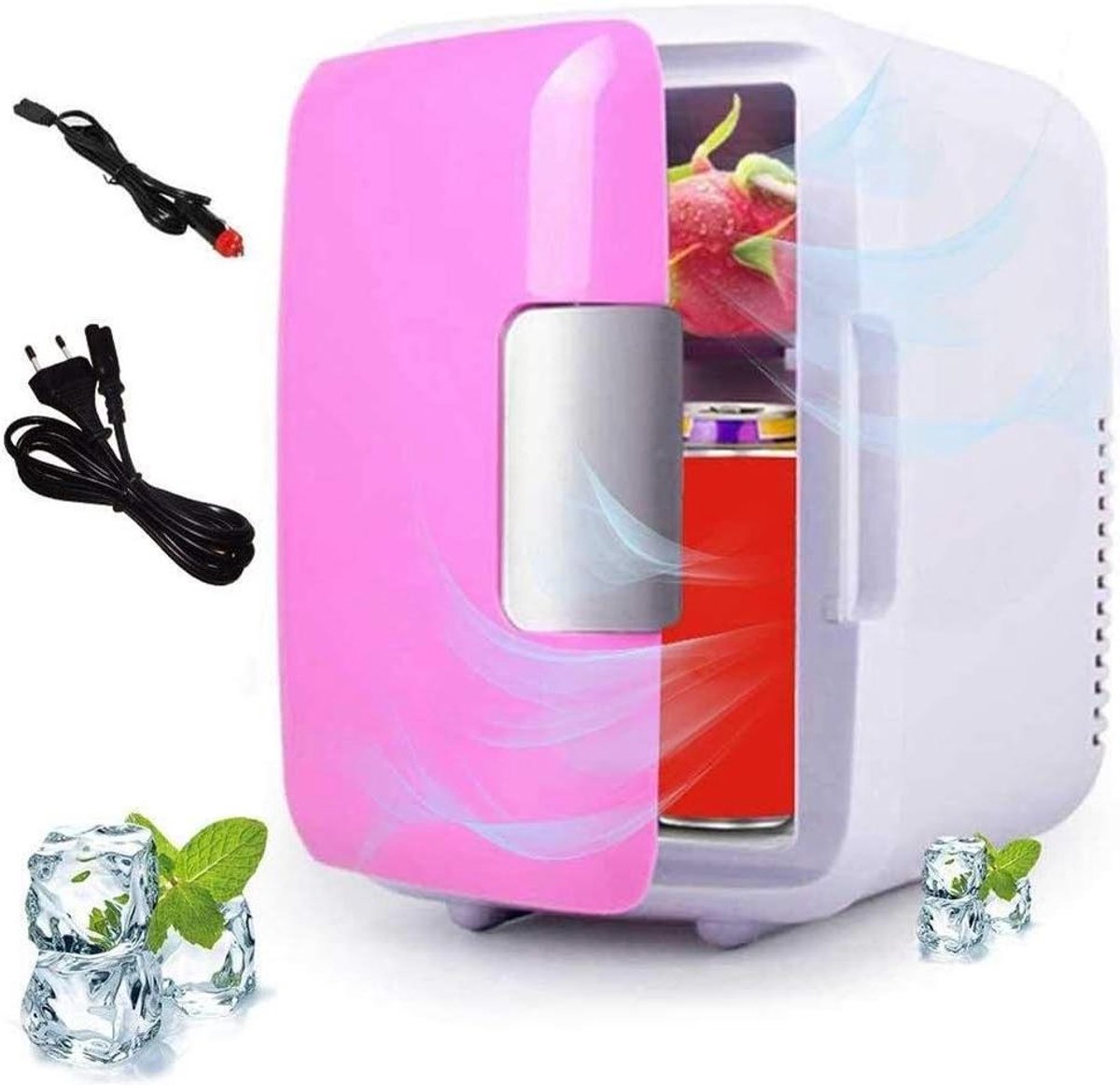 Draagbare Koelkast - Mini Koeler - Koelen en Verwarmen - Dubbel Gebruik Auto Huis - 4 Liter Capaciteit - Roze