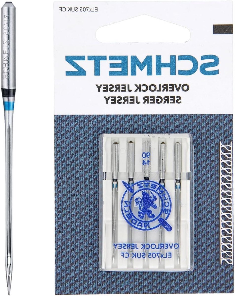 Serger naalden - Lockmachine naalden - Rekbare stoffen naaien - Middelgrote bolpunt - 5 stuks - null