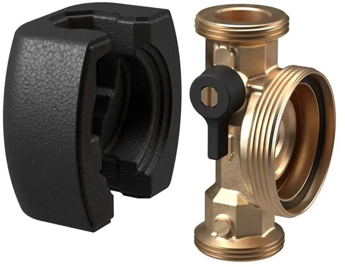 Vortex V-pomphuis 1 1/4'' buiten, met dichtring, ingebouwde terugslag- en afsluitkraan, isolatieschaal, twee platte pakkingen, 301-101-237