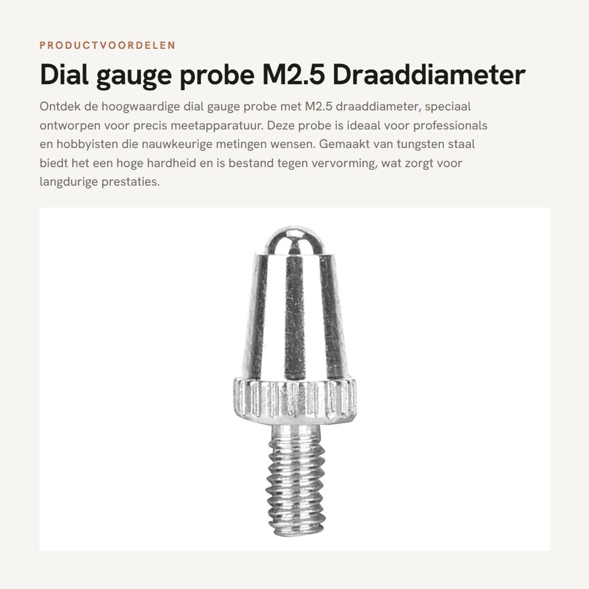 Dailygoods- Meetklok Hoge Precisie - M2.5 Schroefdraad - Staalmateriaal met Wolfraam - Vervangen Wijzerplaatcontacten - Geschikt voor Meetapparatuur - Plat Geproduceerde Randen